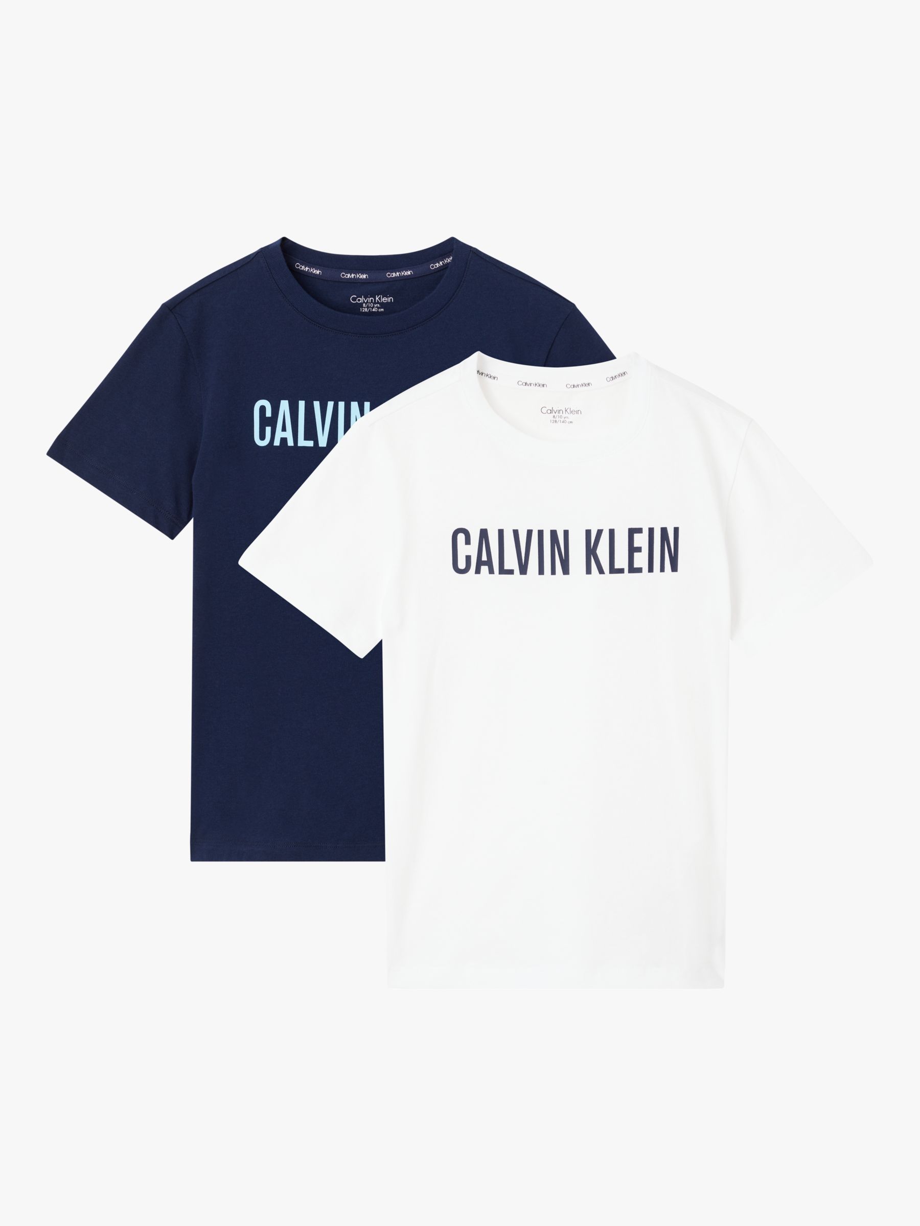 Calvin Klein Kids' Intense Power T-Shirt, Pack of 2, Iris Navy/White