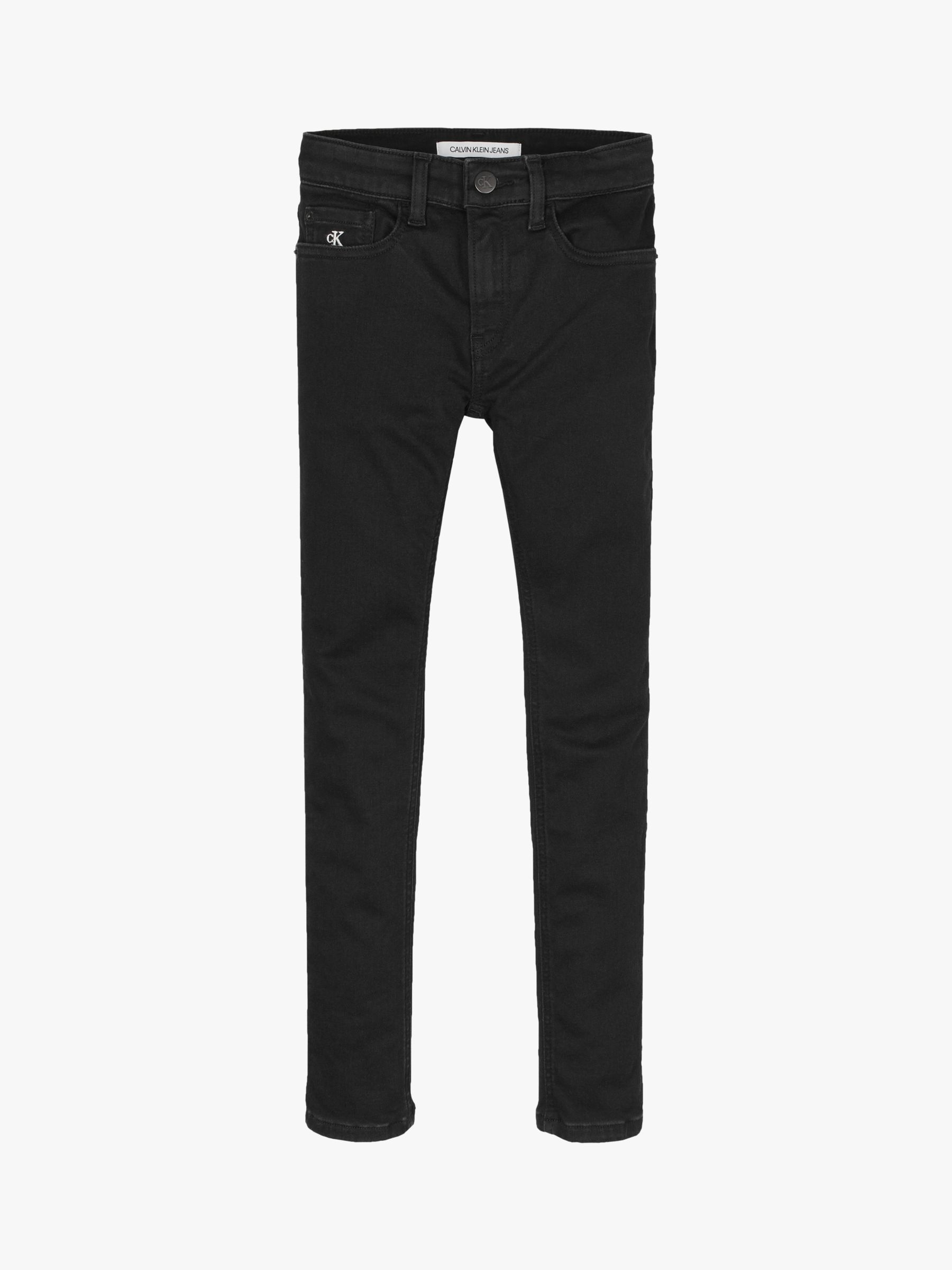 Calvin Klein Boys' Denim Skinny Jeans, Clean Black, 6 years