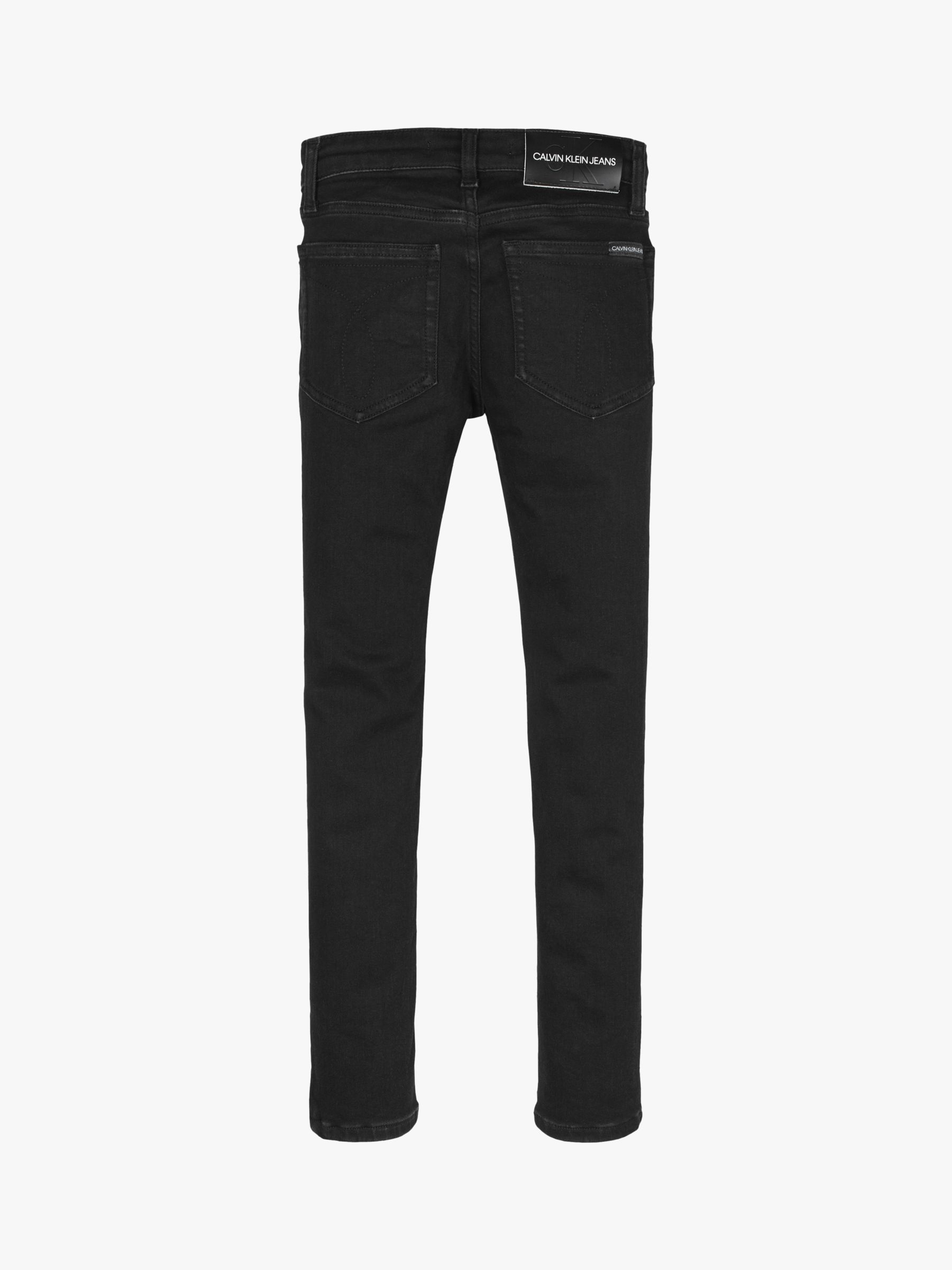 Calvin Klein Boys' Denim Skinny Jeans, Clean Black, 6 years