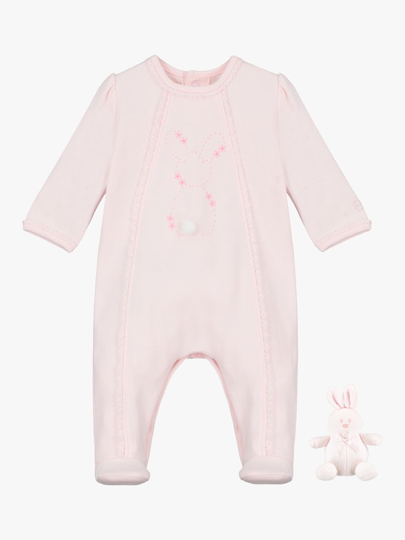 Emile et Rose Baby Alice Sleepsuit and Bear Set, Light Pink 6 months unisex 100% cotton