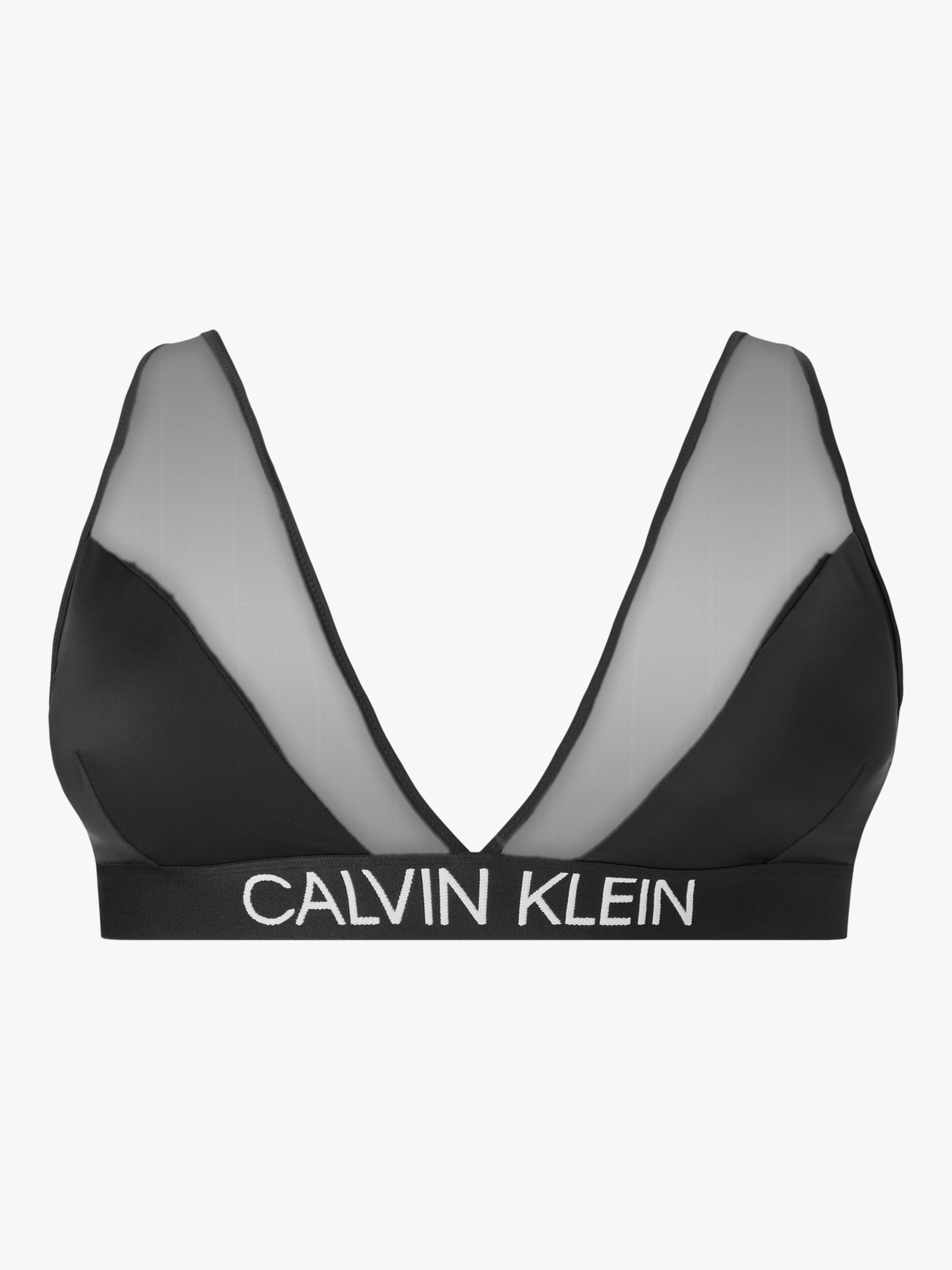 Calvin Klein Curve Triangle Bikini Top, PVH Black at John Lewis & Partners