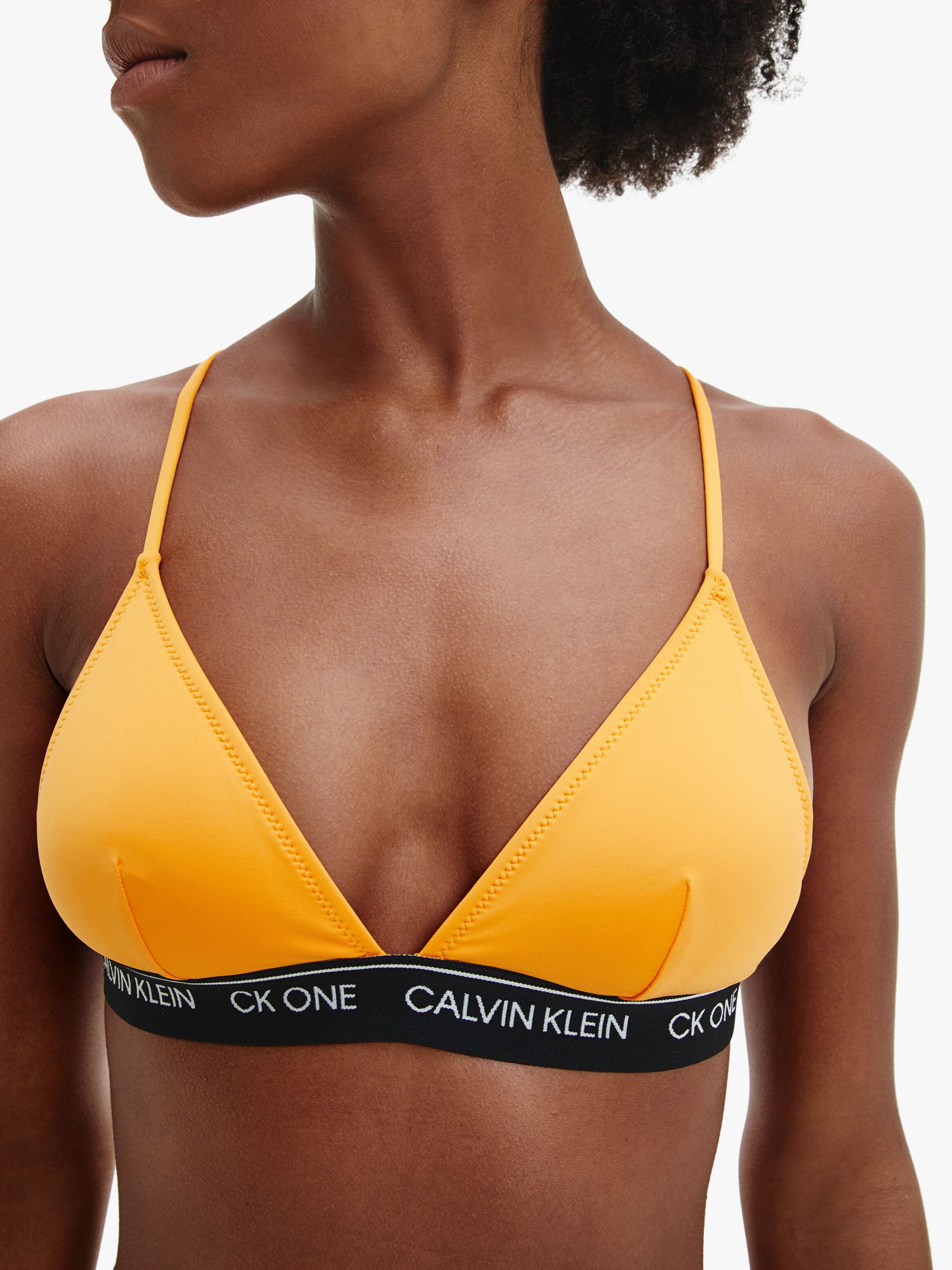 Shilling Hoge blootstelling Gooey Calvin Klein CK One Triangle Bikini Top, Sunrise Orange