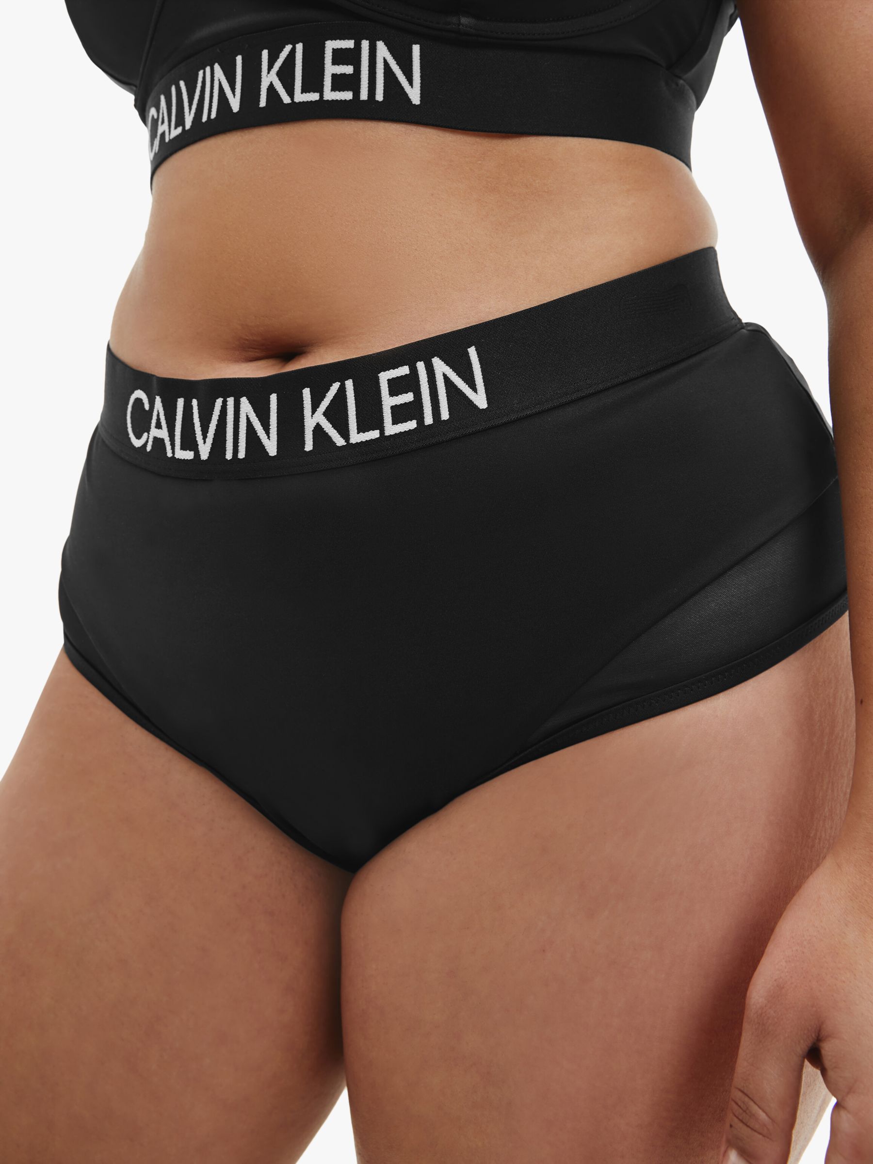 Calvin Klein Curve High Waist Bikini Bottoms, Black