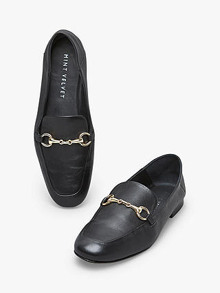Mint Velvet Camille Leather Loafers, Black Black