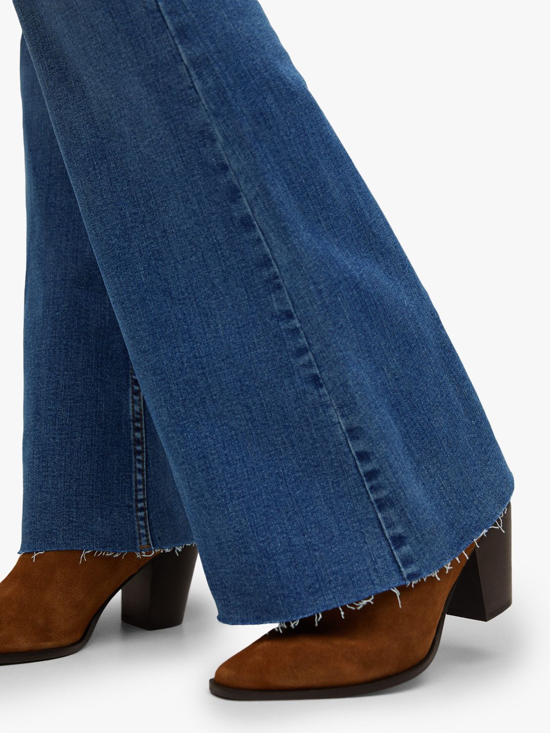 Mango Flared Mid Rise Jeans, Open Blue at John Lewis & Partners