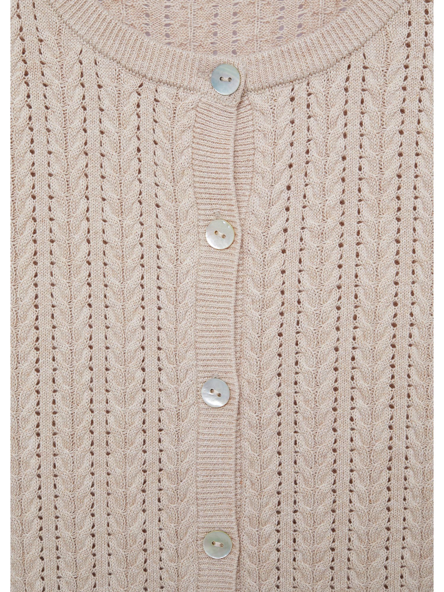 Mango Openwork Round Neck Cardigan