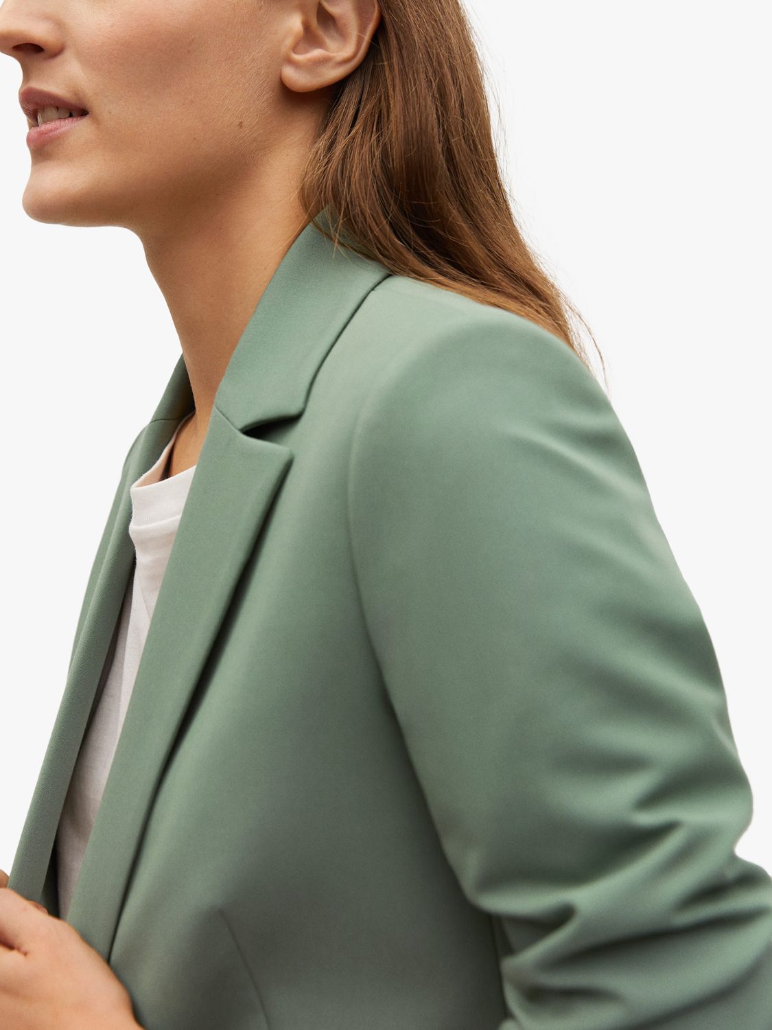 Mango Essential Structured Blazer Green At John Lewis And Partners