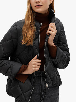 Mango Side Zip Quilted Jacket