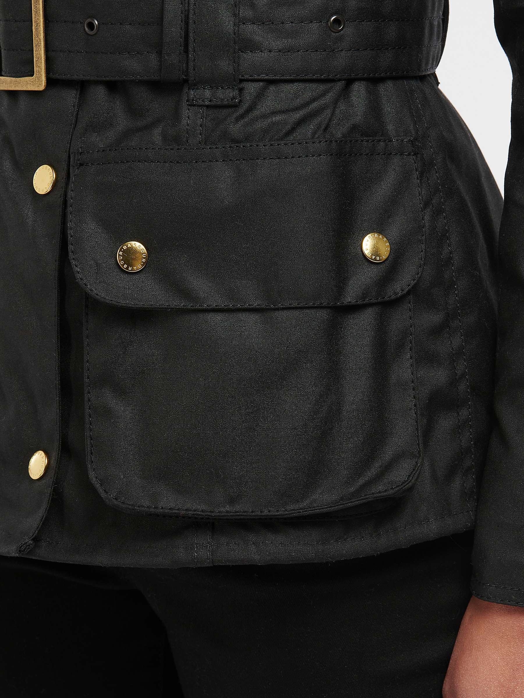 Buy Barbour International Waxed Jacket, Black Online at johnlewis.com