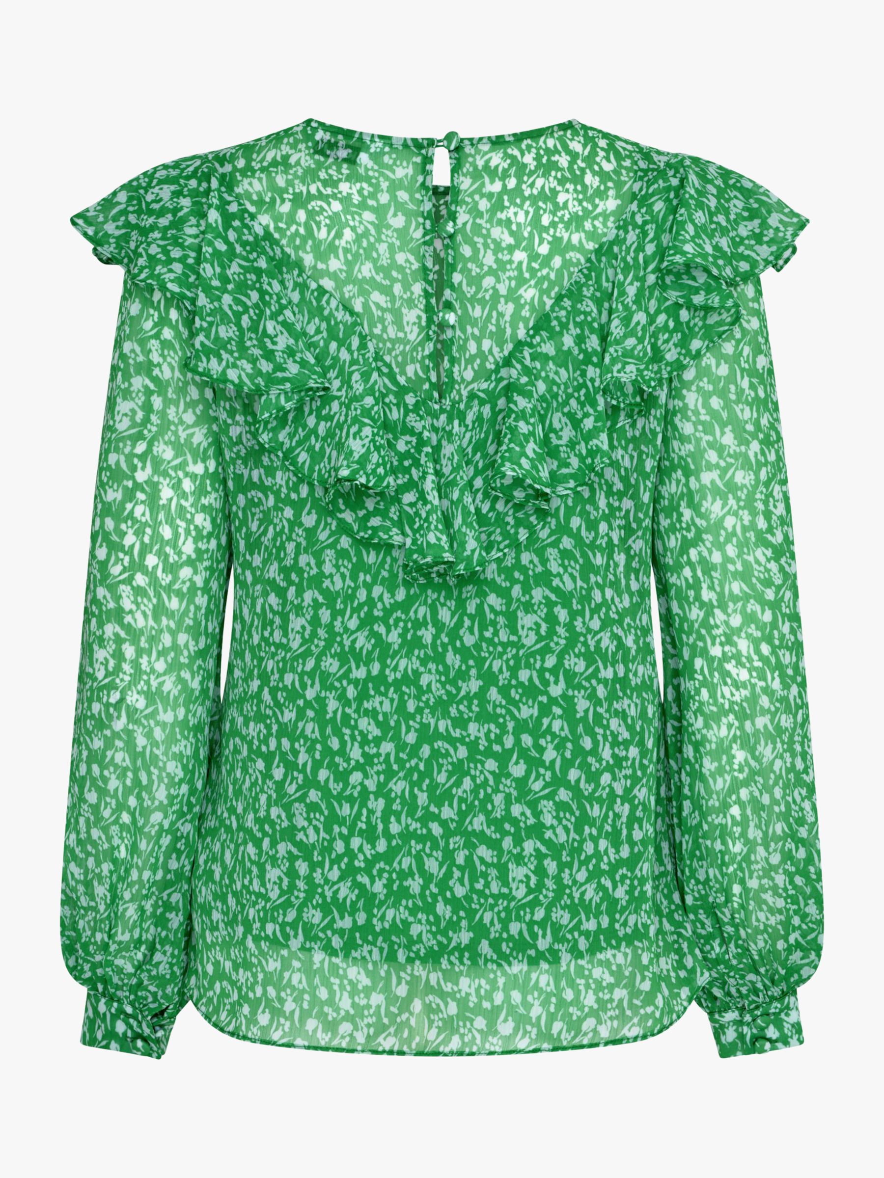 Ro&Zo Petal Ruffle Blouse, Green at John Lewis & Partners