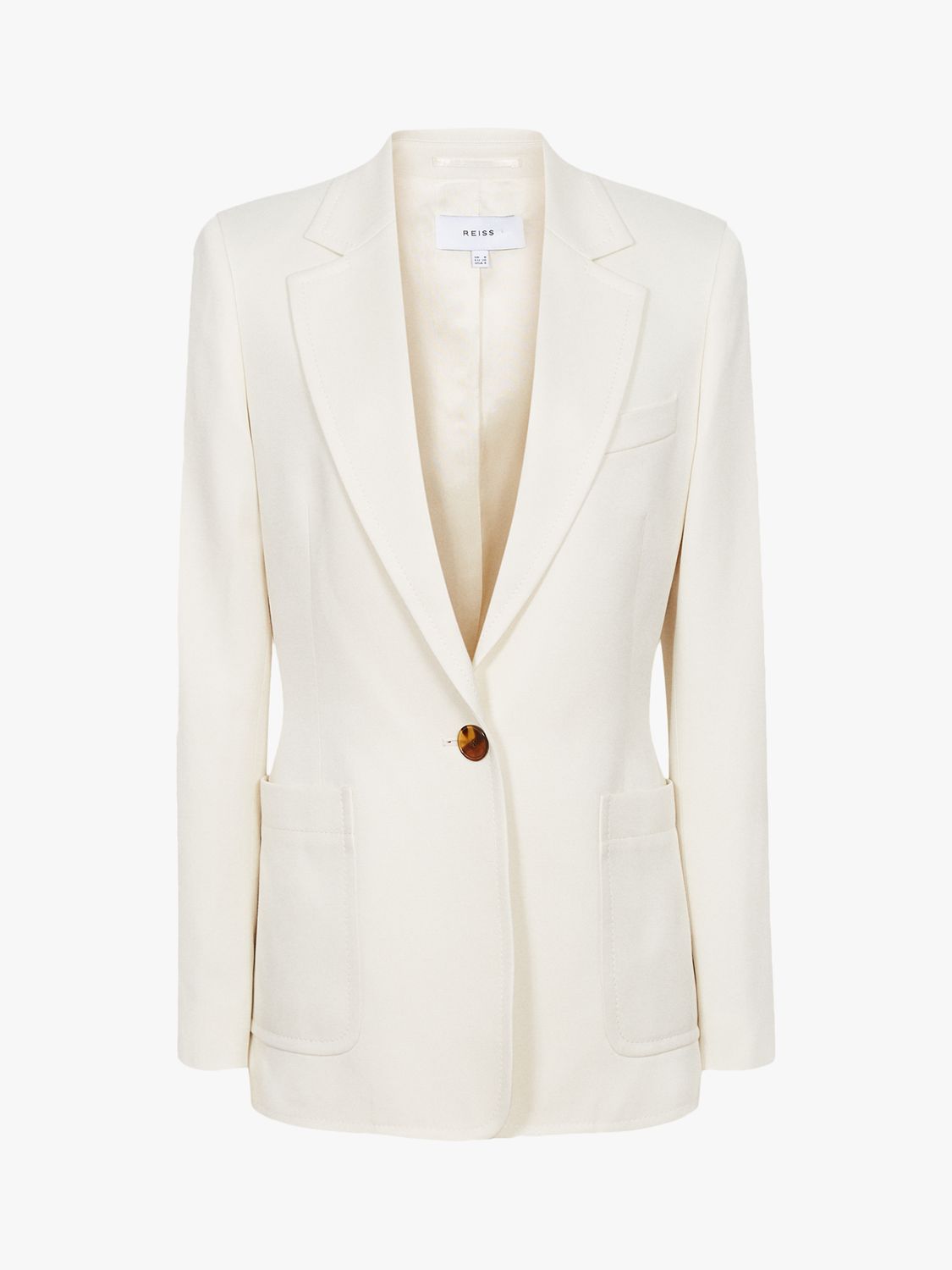Reiss Ember Tailored Single Breasted Blazer, Cream at John Lewis & Partners