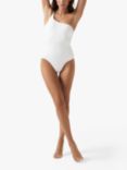 Reiss Bethany One Shoulder Swimsuit, White