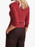 Pure Collection Cropped Cashmere Cardigan, Cranberry