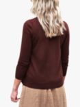 Pure Collection V-Neck Cashmere Cardigan, Rum Raisin