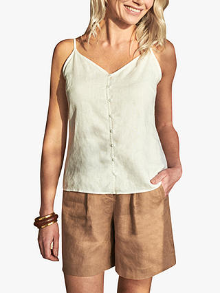 Pure Collection Linen Button Front Camisole