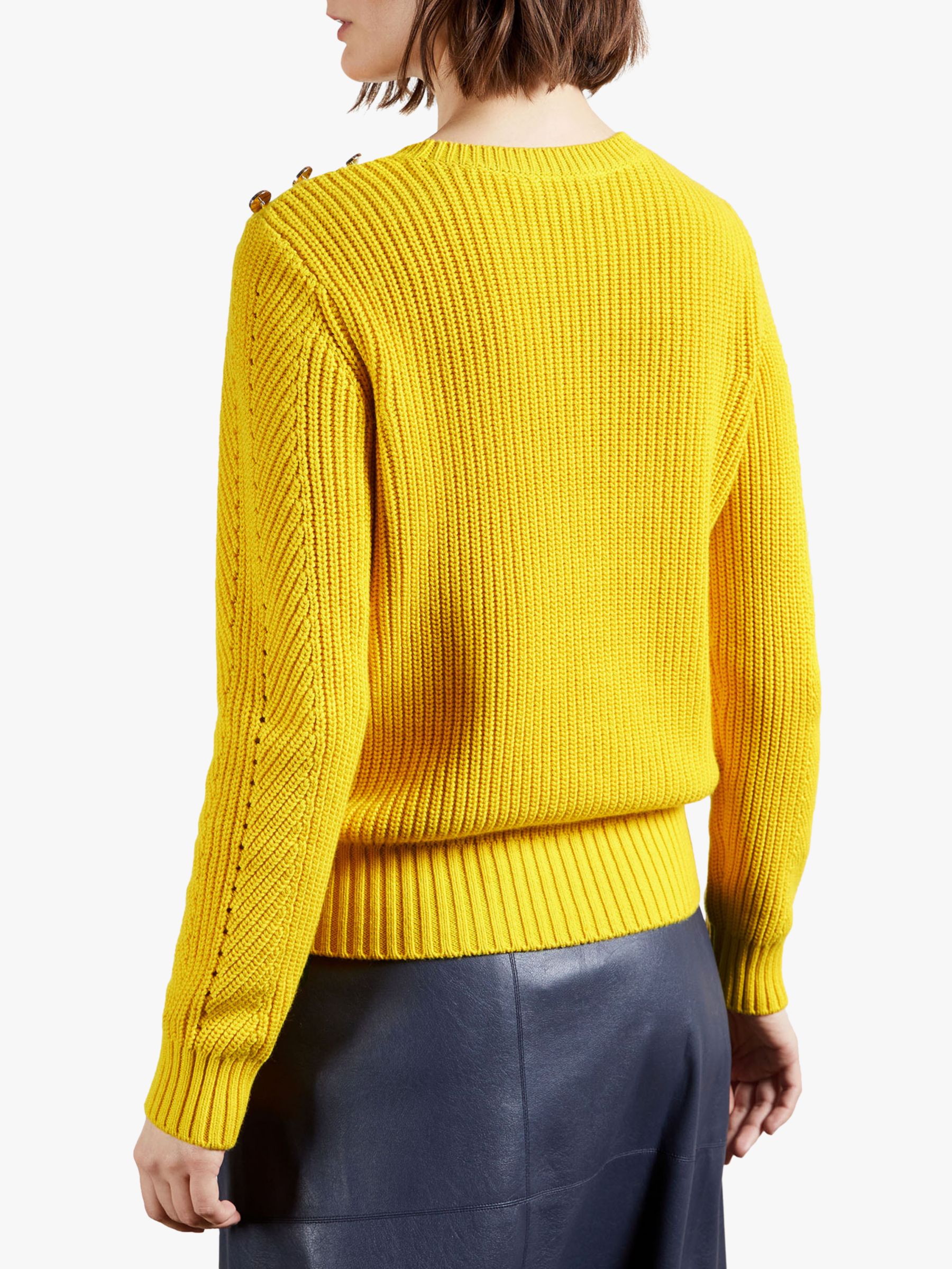 Ted Baker Hendrik Ribbed Jumper, Mid Yellow