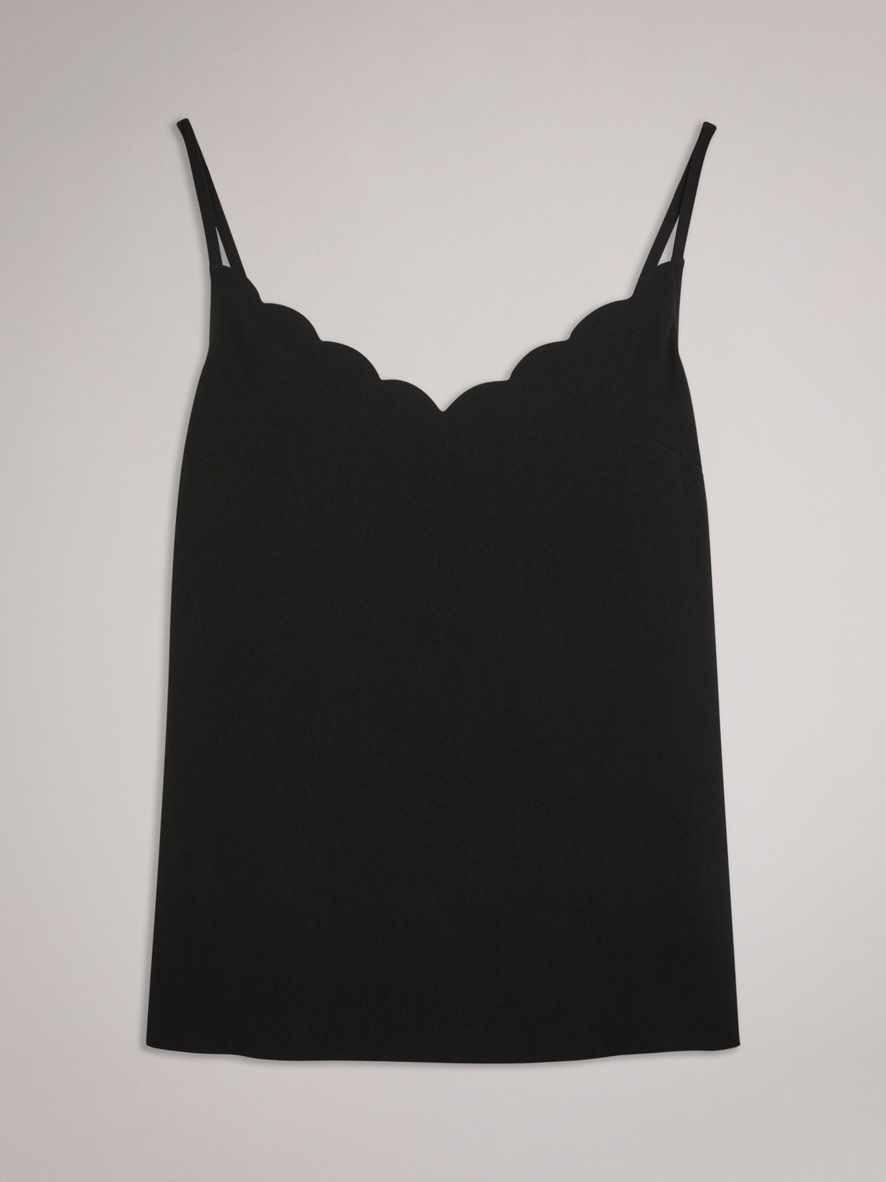 Ted Baker Siina Scallop Trim Top, Black at John Lewis & Partners