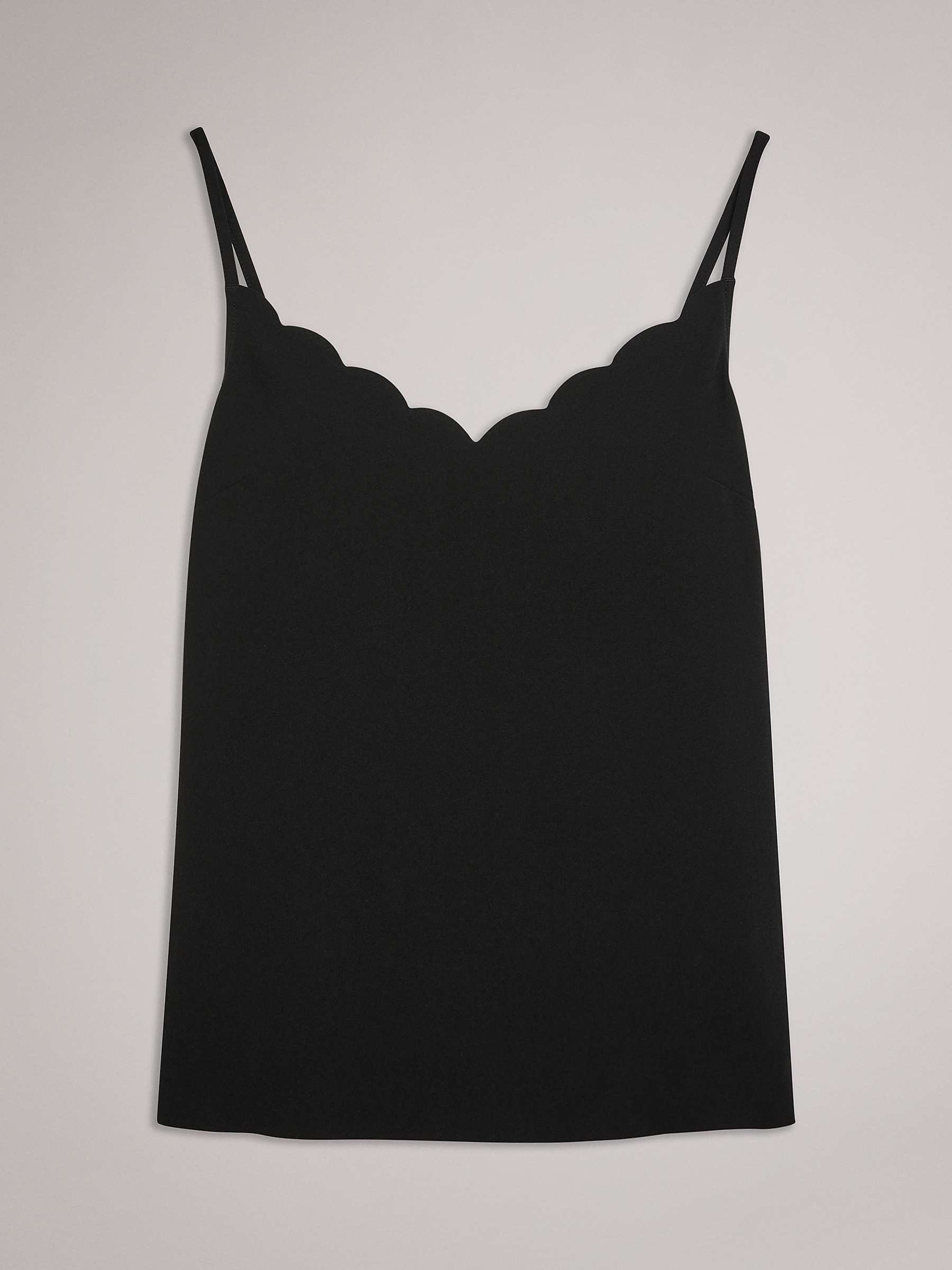 Buy Ted Baker Siina Scallop Trim Top, Black Online at johnlewis.com