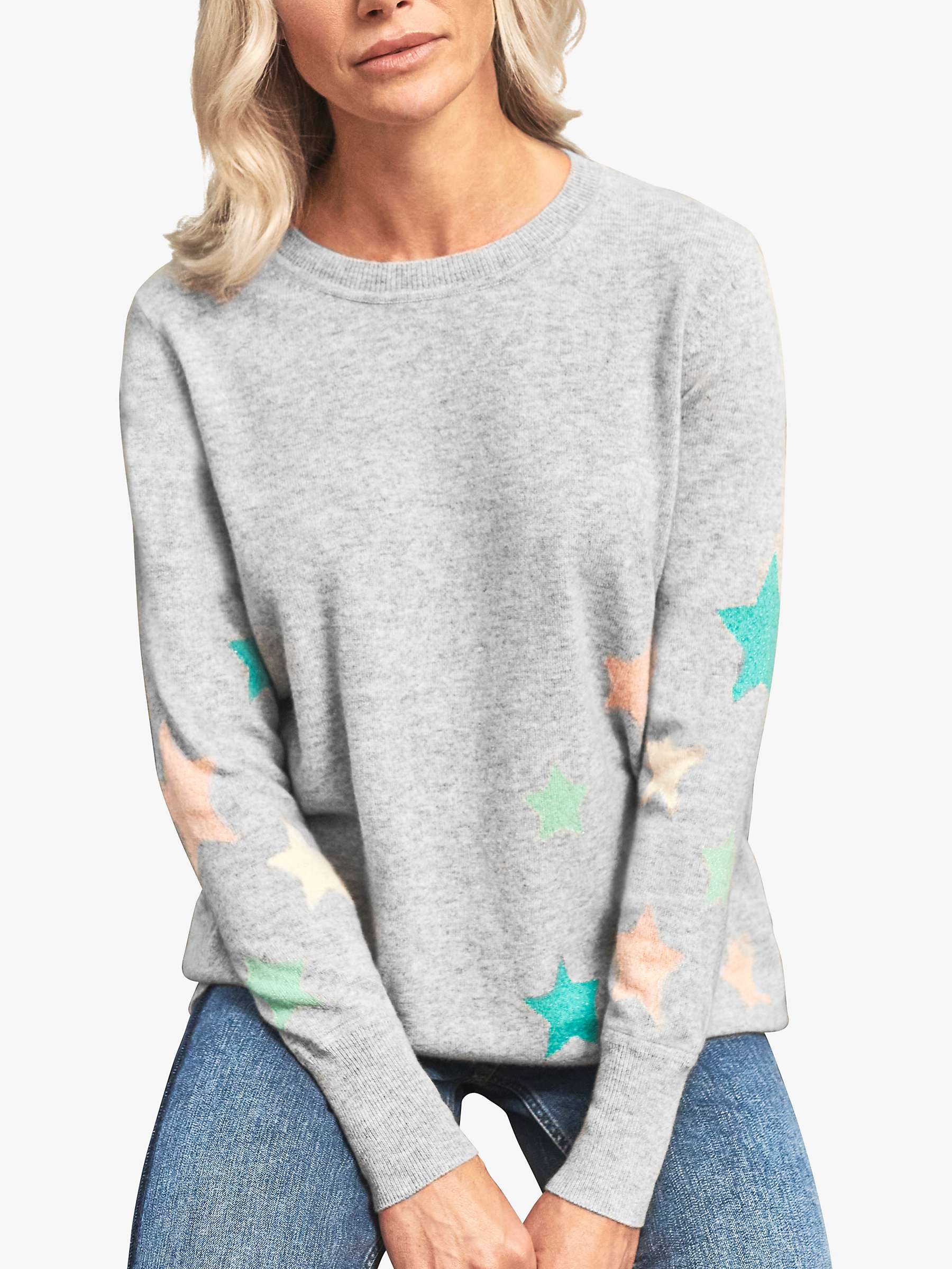 Buy Pure Collection Star Detail Cashmere Boyfriend Sweater, Multi Online at johnlewis.com
