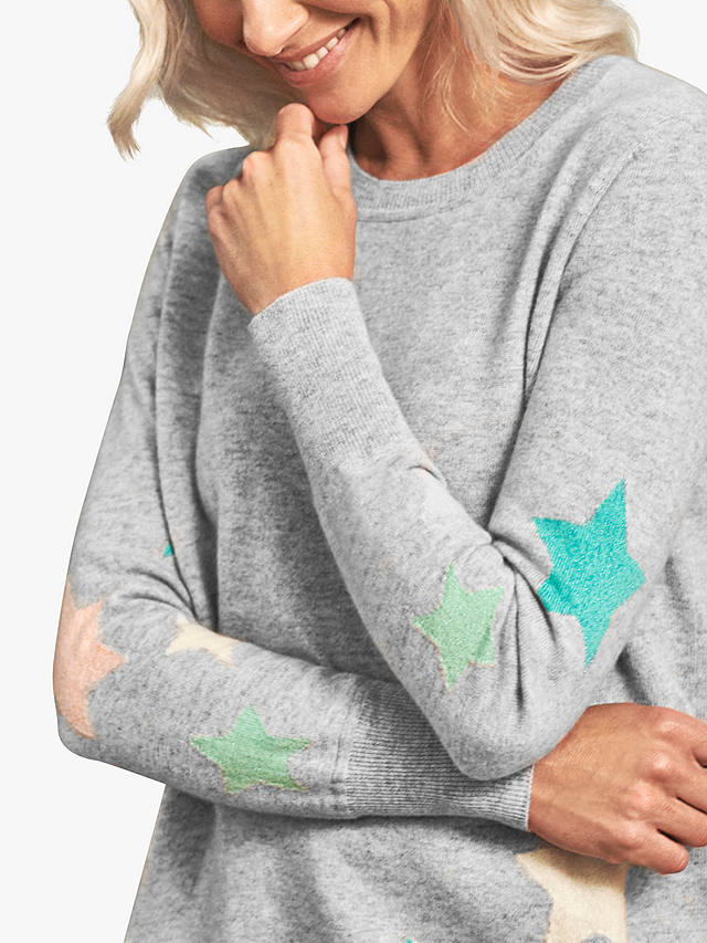 Pure Collection Star Detail Cashmere Boyfriend Sweater, Multi