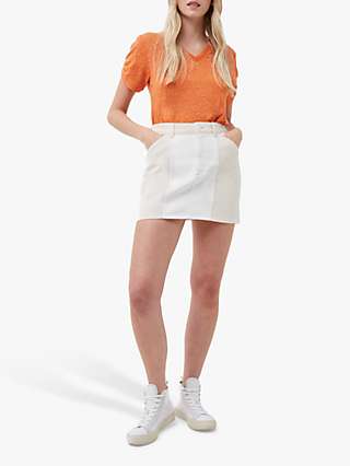 French Connection Poppie Mini Skirt, Summer White/Ecru