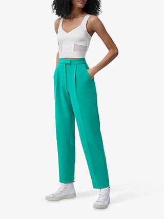 French Connection Tella Wrapped Jersey Crop Top, Summer White
