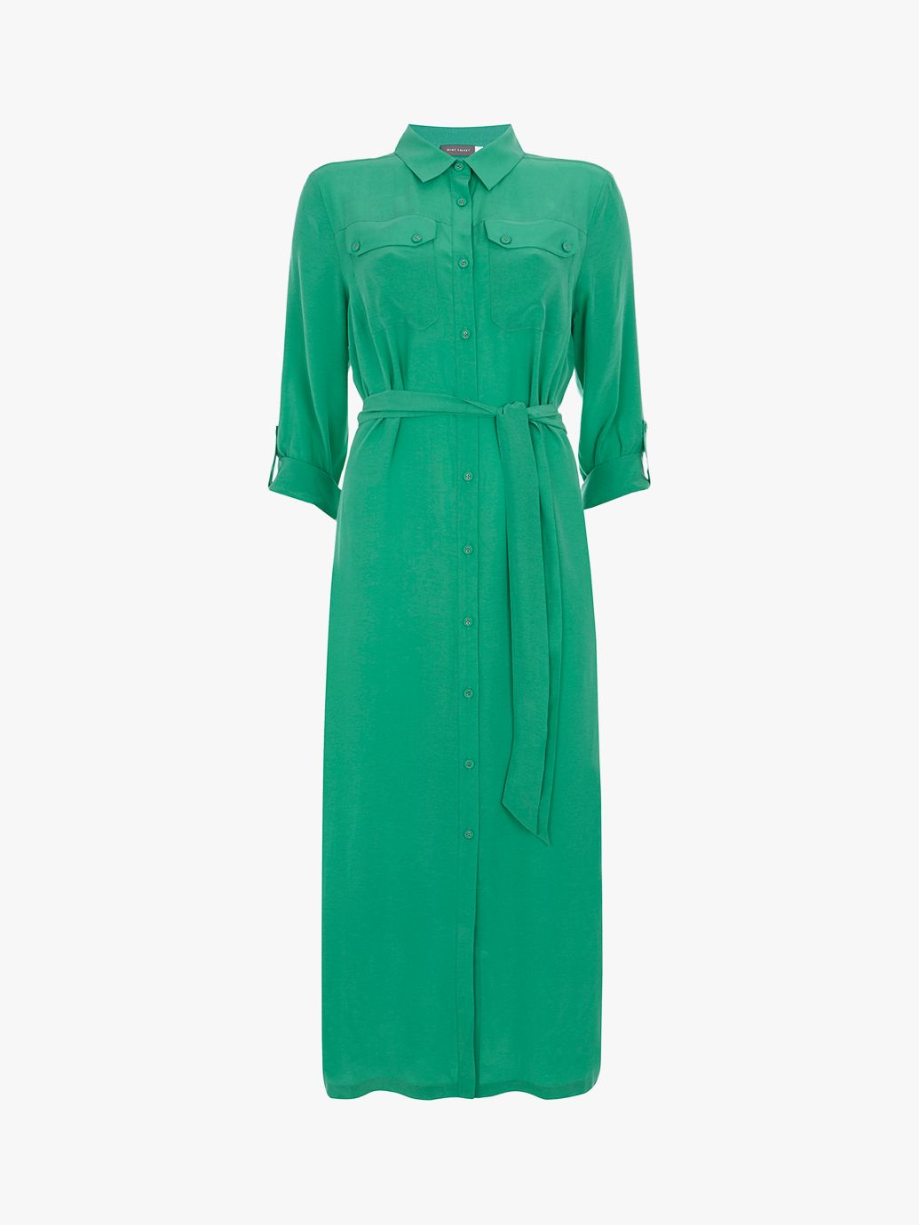 Mint Velvet Midi Shirt Dress, Green at John Lewis & Partners