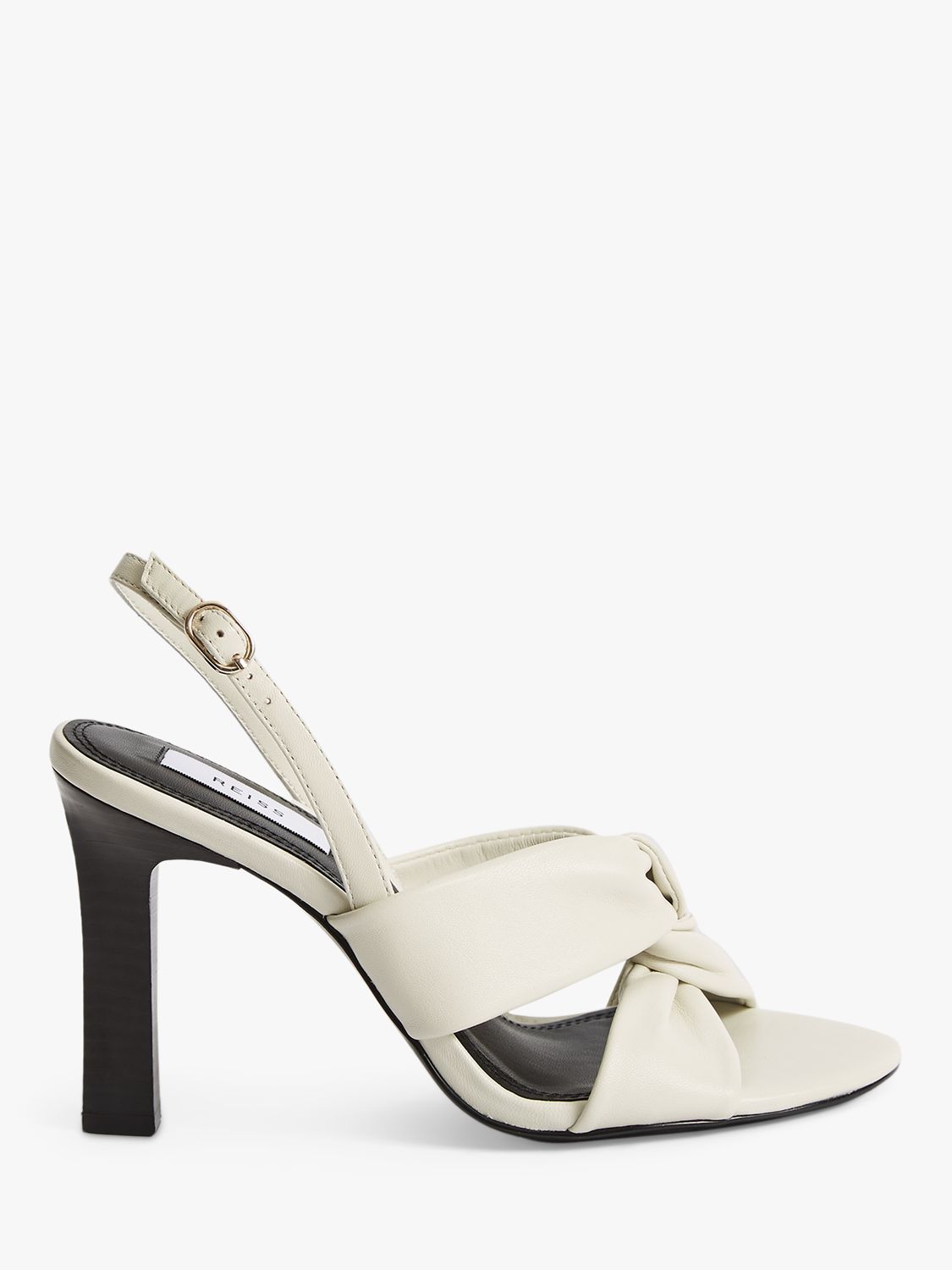 Reiss Phoebe Leather Twist Front Slingback Sandals, Off White at John ...
