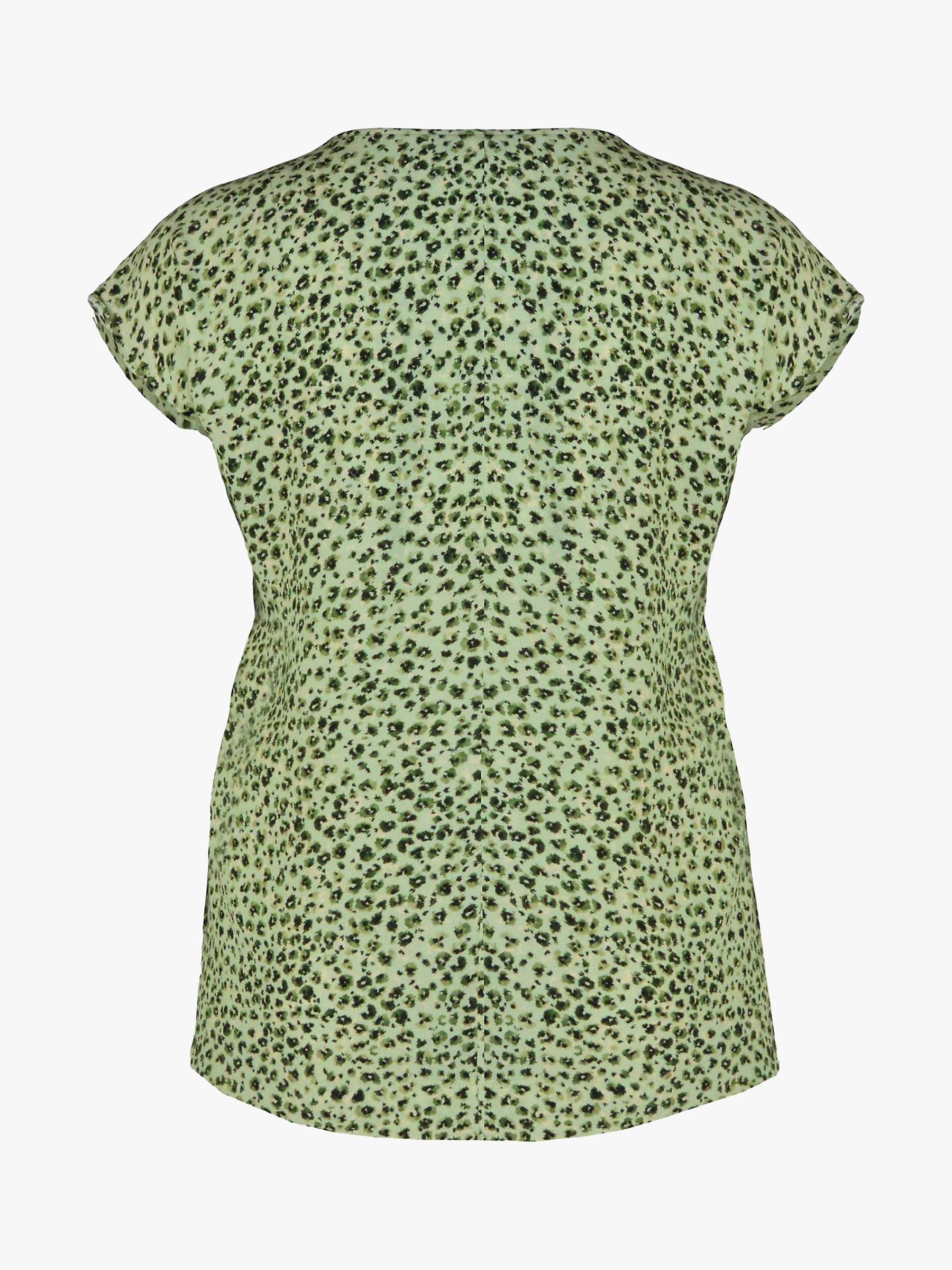 Buy Live Unlimited Curve Smudge Print Pleat Front Blouse, Green/Multi Online at johnlewis.com