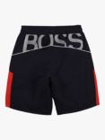 BOSS Kids' Oversized Logo Bermuda Shorts, Navy