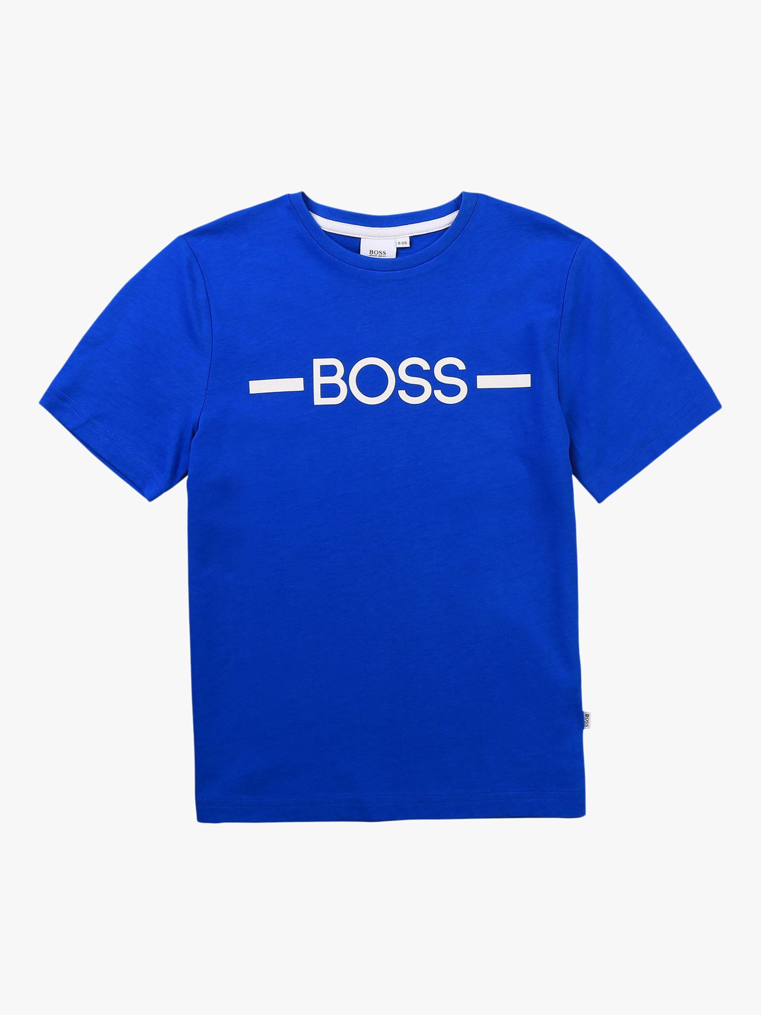 HUGO BOSS Kids' Slim Fit Logo T-Shirt, Royal Blue at John Lewis & Partners