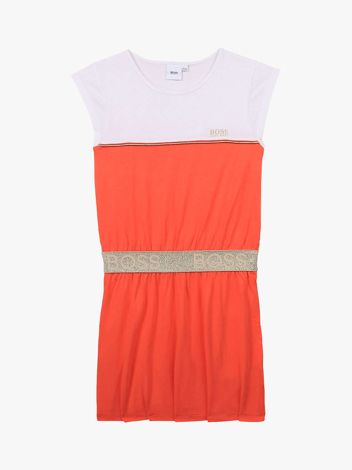 Buy HUGO BOSS Kids' Modal & Cotton Jersey Dress, Peach Online at johnlewis.com