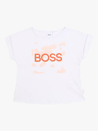HUGO BOSS Kids' Logo Jersey T-Shirt, White