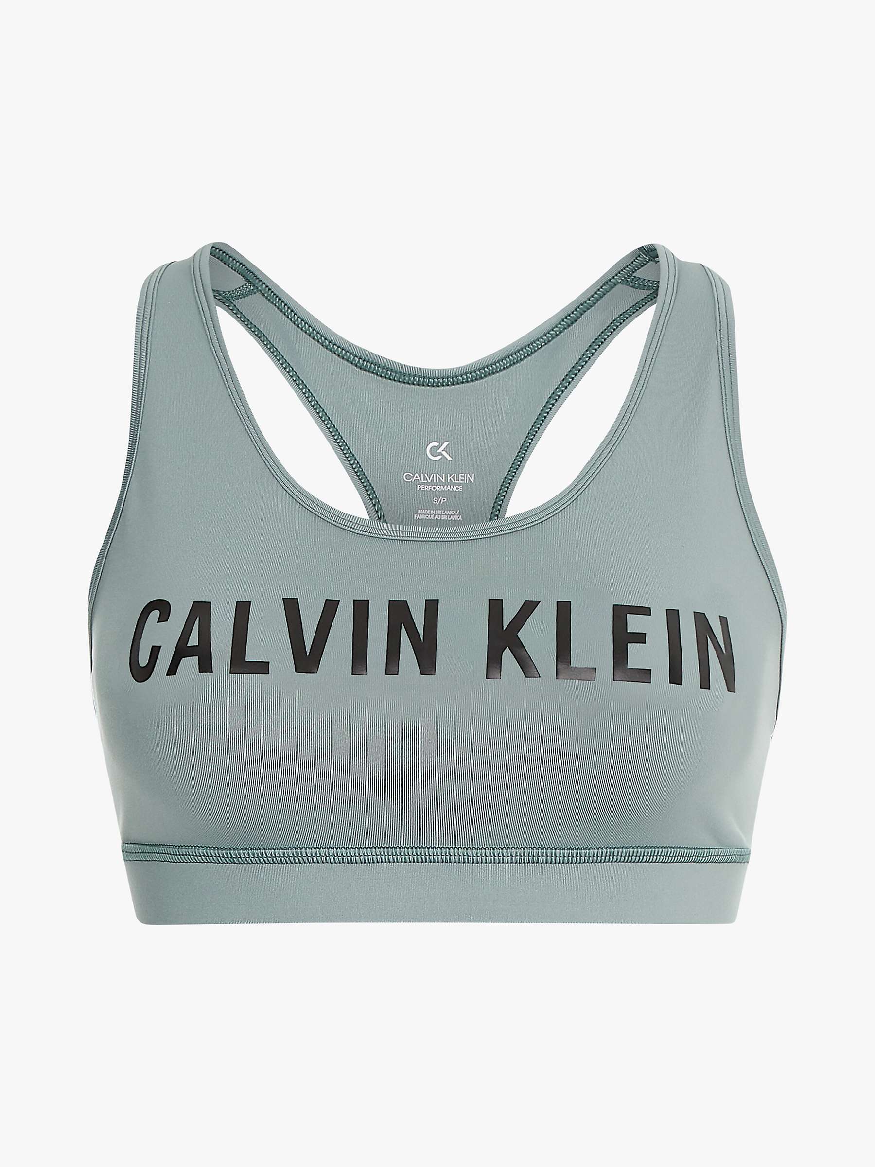 Calvin Klein Performance Medium Support Logo Sports Bra, Blushing Green ...