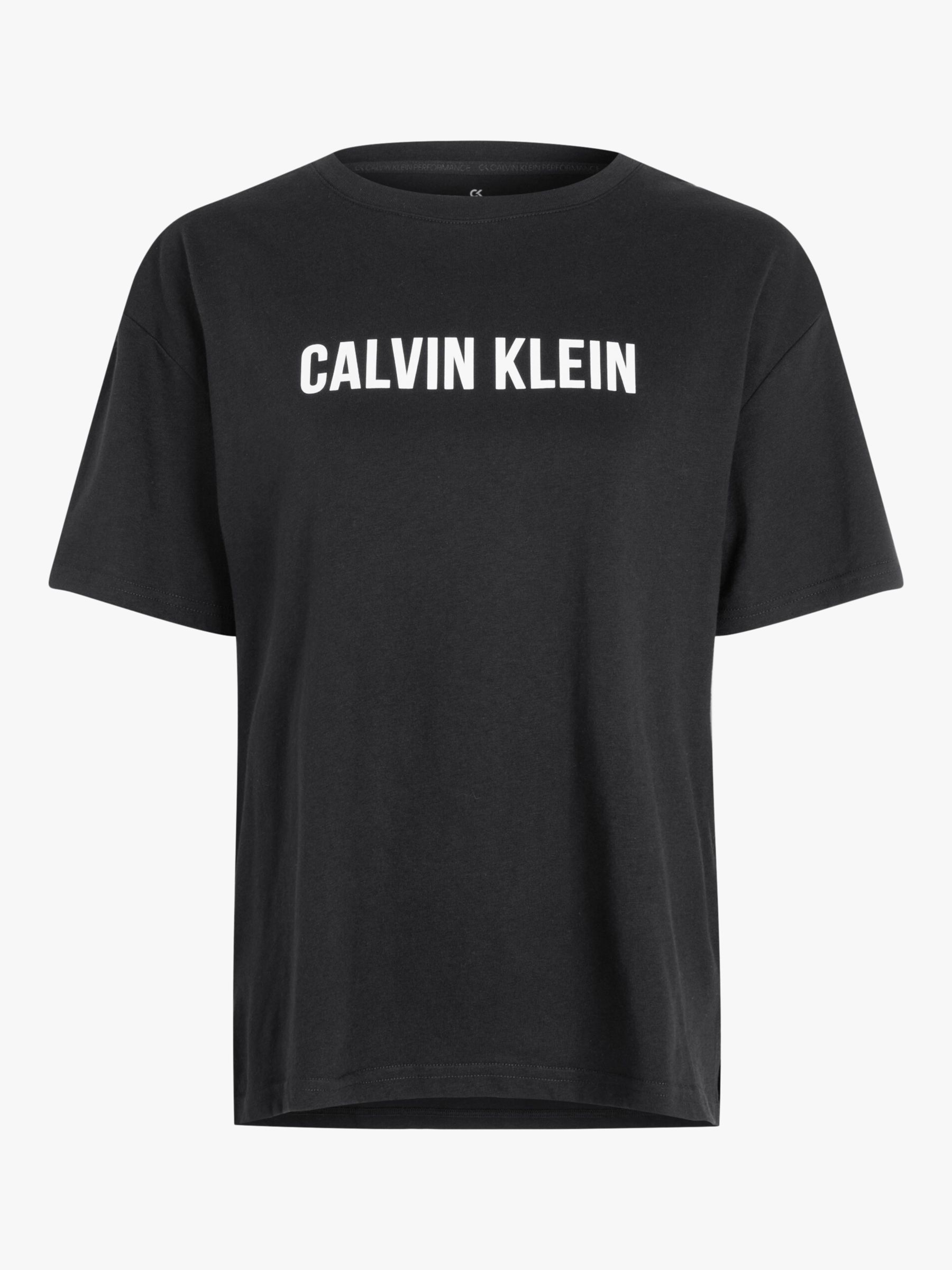Calvin Klein Logo Boyfriend T-Shirt, Black at John Lewis & Partners