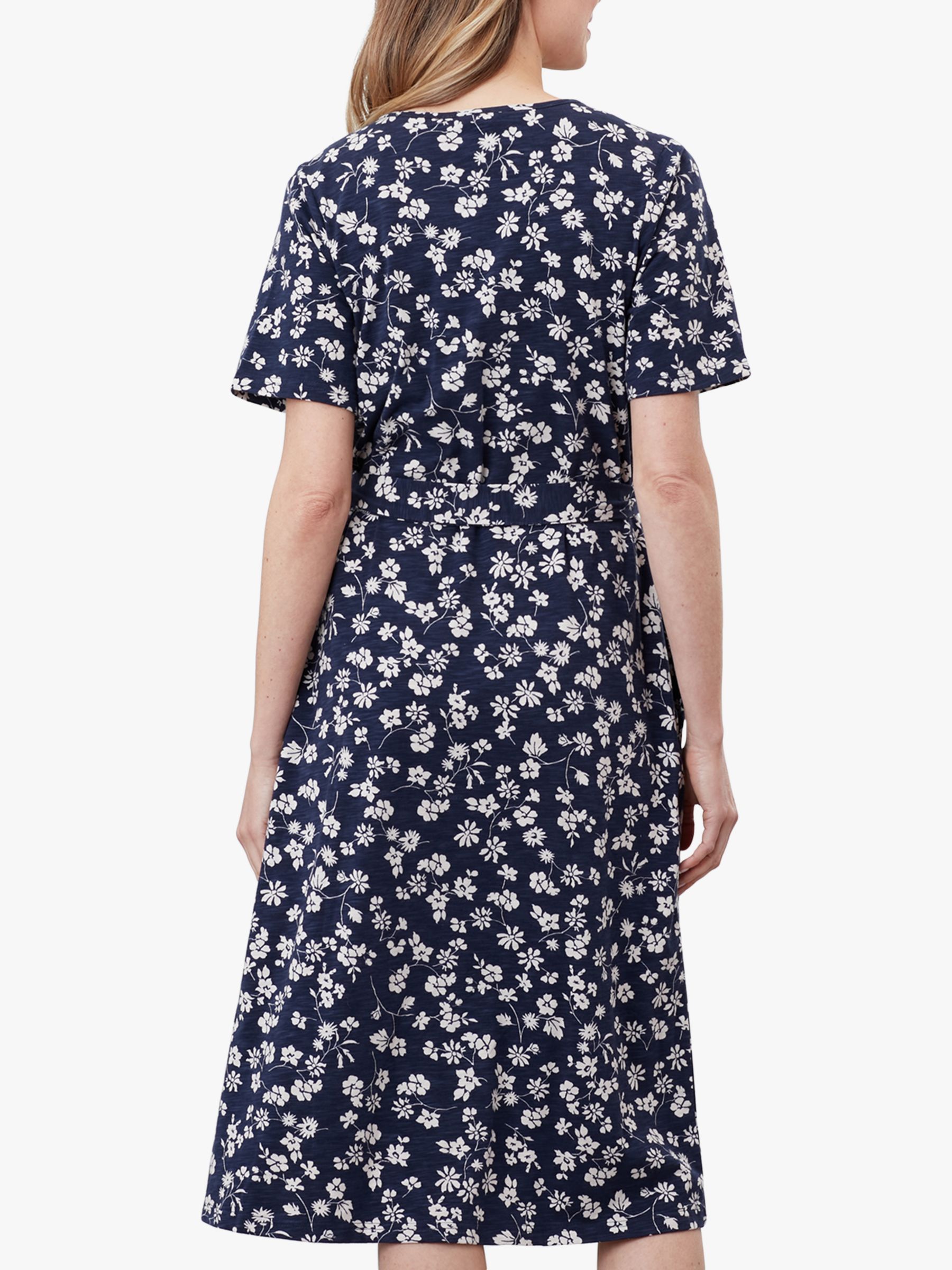 Joules Ariella Floral Midi Dress, Navy/Beige at John Lewis & Partners