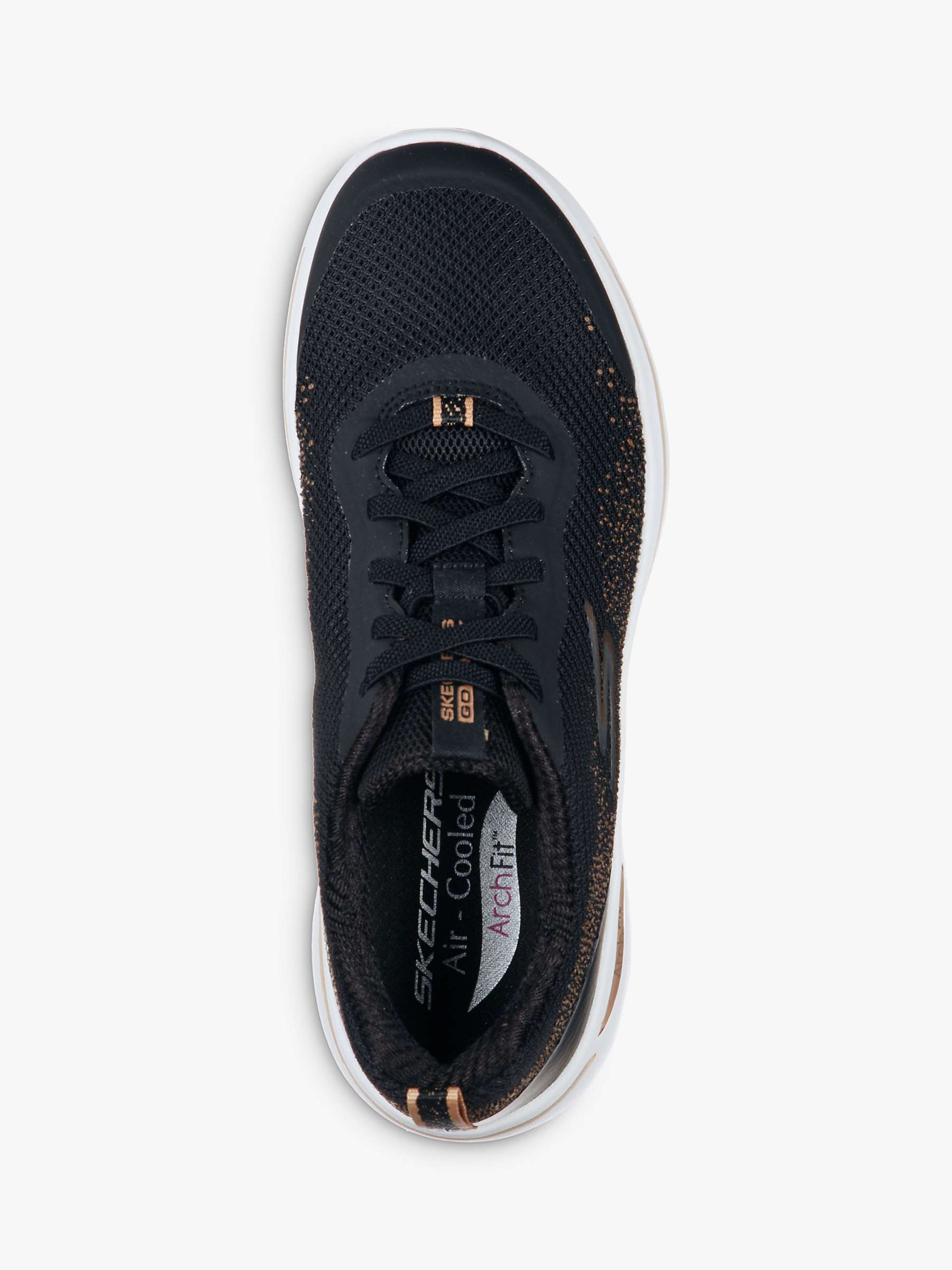 Skechers Go Walk Stars Arch Fit Trainers, Black/Gold at John Lewis ...