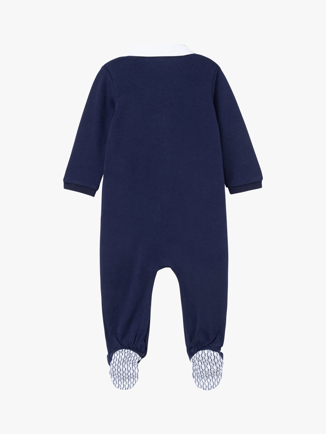 HUGO BOSS Baby Cotton Interlock Pyjamas, Navy at John Lewis & Partners