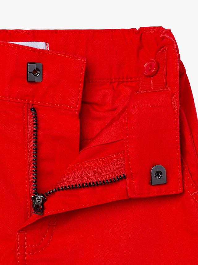 BOSS Baby Cotton Twill Bermuda Shorts, Bright Red
