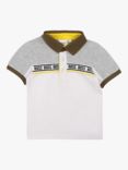 HUGO BOSS Baby Logo Colour Block Polo Shirt, Grey/White