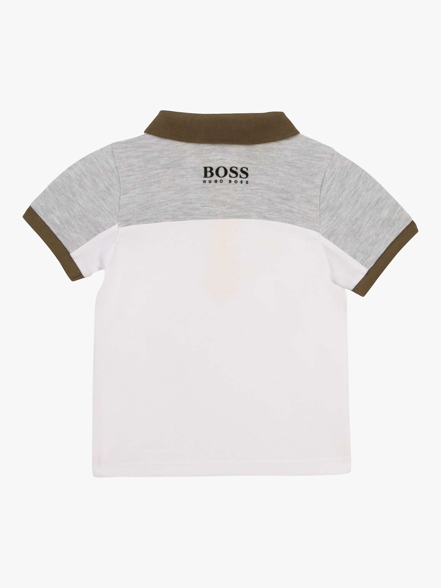 Buy HUGO BOSS Baby Logo Colour Block Polo Shirt, Grey/White Online at johnlewis.com