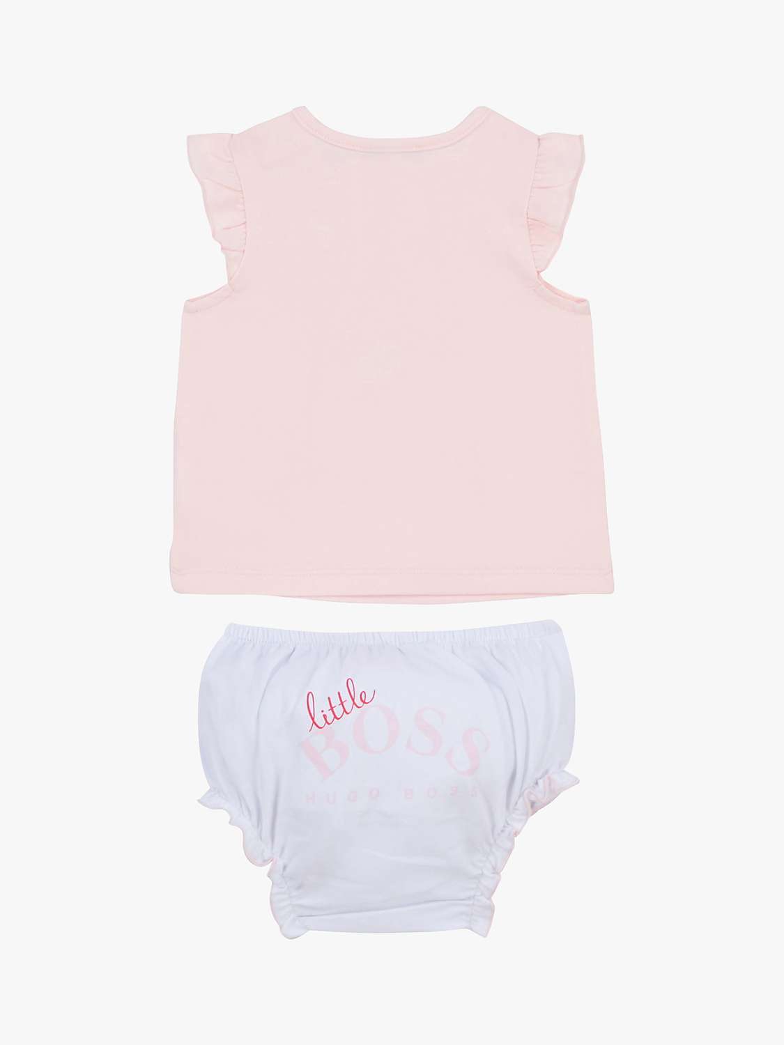 Buy HUGO BOSS Baby T-Shirt & Bloomers Set, Pink/White Online at johnlewis.com