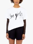 les girls les boys Scratchy Font Logo T-Shirt, White