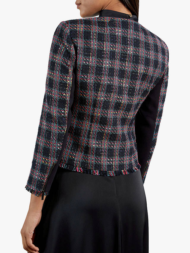 Ted Baker Rosesal Tweed Jacket, Navy/Multi at John Lewis & Partners