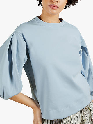Ted Baker Irissa Puff Sleeve Sweatshirt, Light Blue