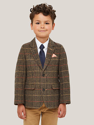 John Lewis Heirloom Collection Kids' Check Tweed Jacket, Multi