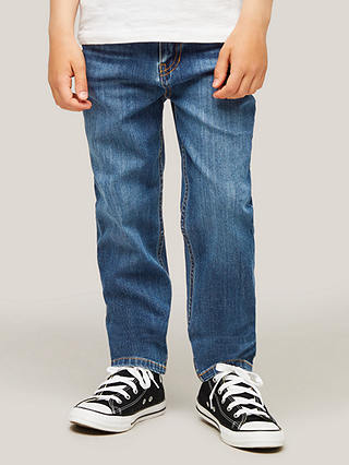 John Lewis Boys' Straight Fit Mid Wash Denim Jeans, Blue