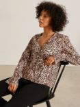 AND/OR Zoe Leopard Print Blouse, Neutral