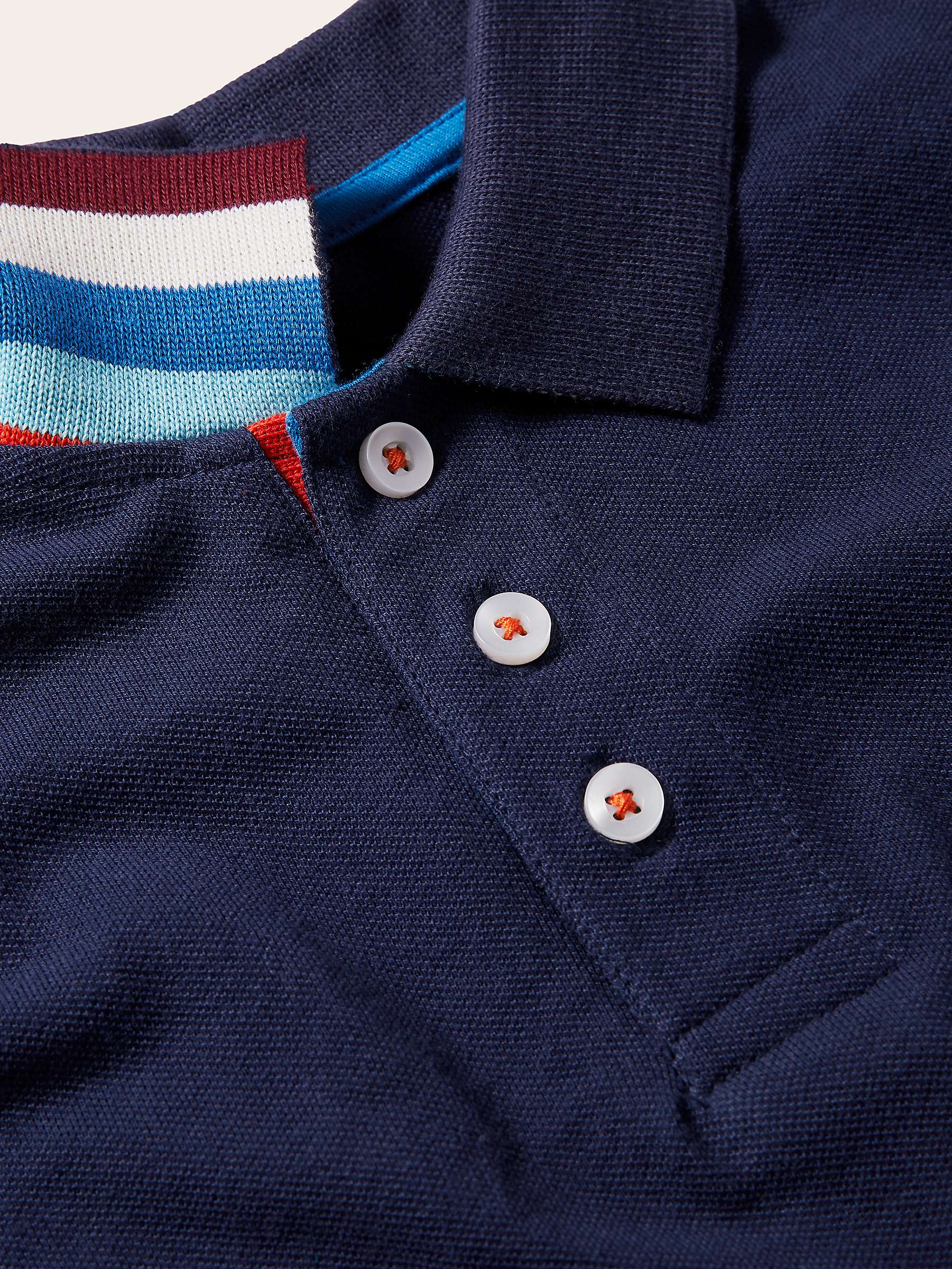 Buy Mini Boden Kids' Pique Polo Shirt, College Navy Online at johnlewis.com