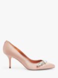 Ted Baker Sparkle Embellished Crystal Mid Heel Court Shoes, Light Pink